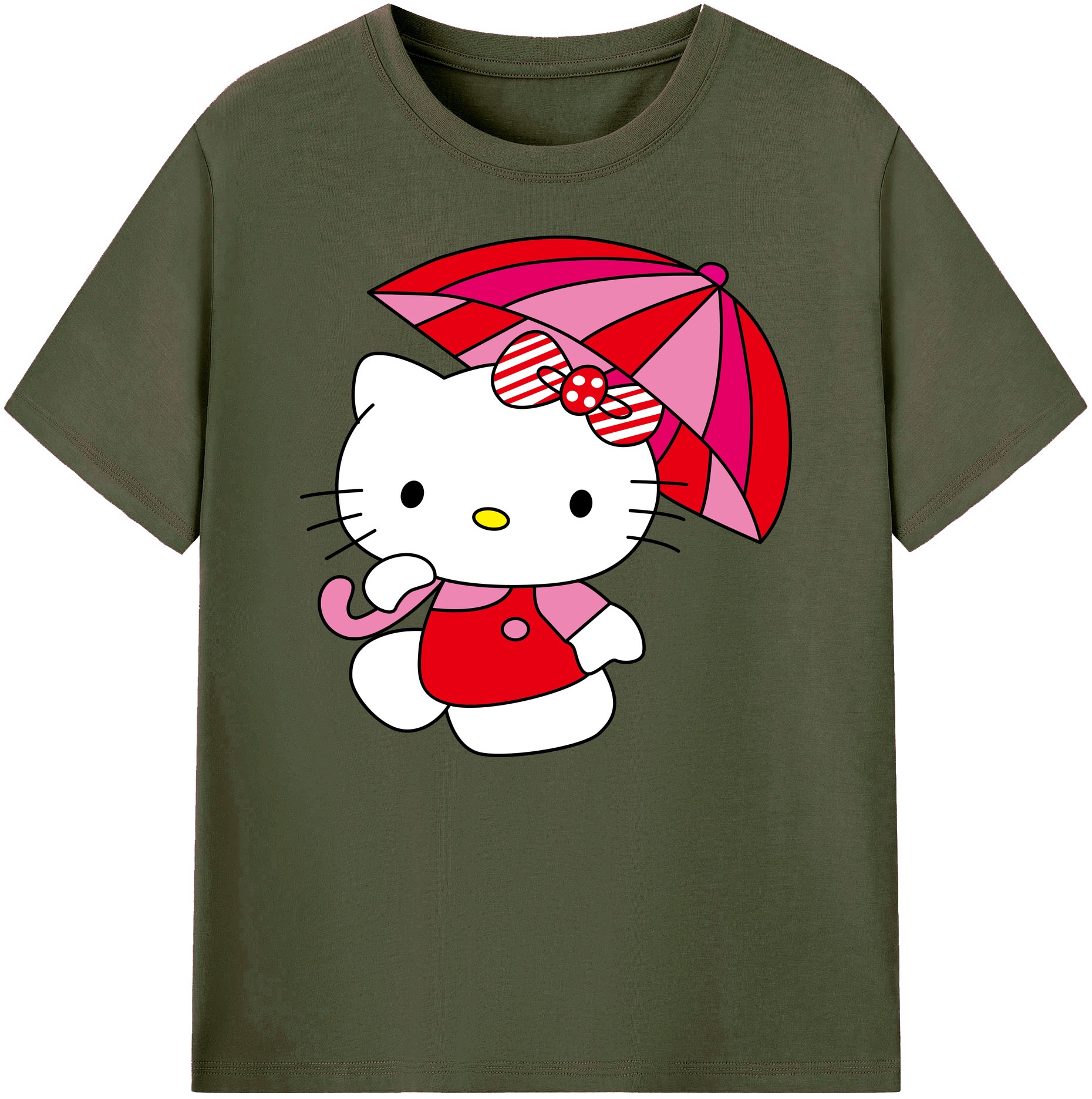（画像用） Hello Kitty ハローキティ 綿100％ メンズ半袖Tシャツ｜肌触りやわらか＆通気性
